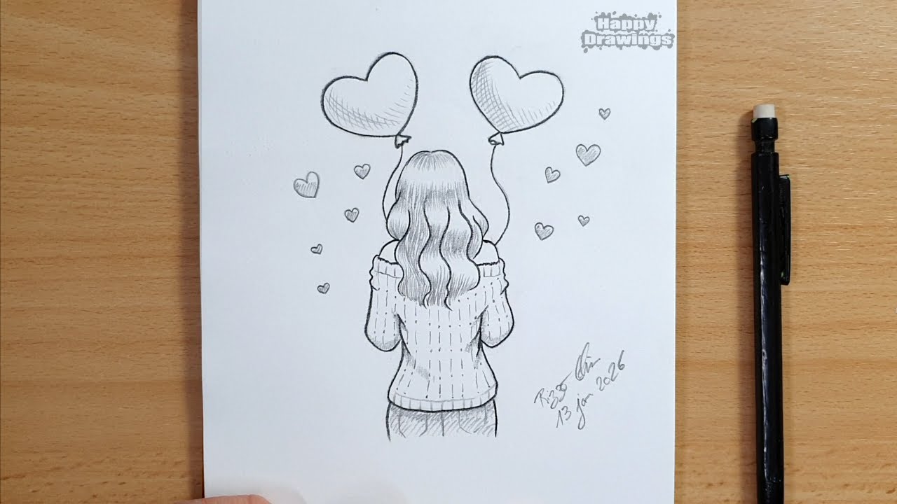 How to Draw a Love-Themed Girl | Valentine’s Day Drawing Tutorial
