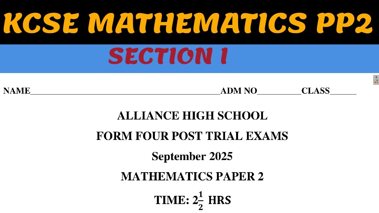 𝐊𝐂𝐒𝐄 𝟐𝟎𝟐𝟓 𝐀𝐥𝐥𝐢𝐚𝐧𝐜𝐞 𝐇𝐢𝐠𝐡 𝐬𝐜𝐡𝐨𝐨𝐥 𝐏𝐨𝐬𝐭 𝐓𝐫𝐢𝐚𝐥 𝐌𝐨𝐜𝐤 𝐏𝐚𝐩𝐞𝐫 𝟐 | 𝐒𝐞𝐜𝐭𝐢𝐨𝐧 𝐈