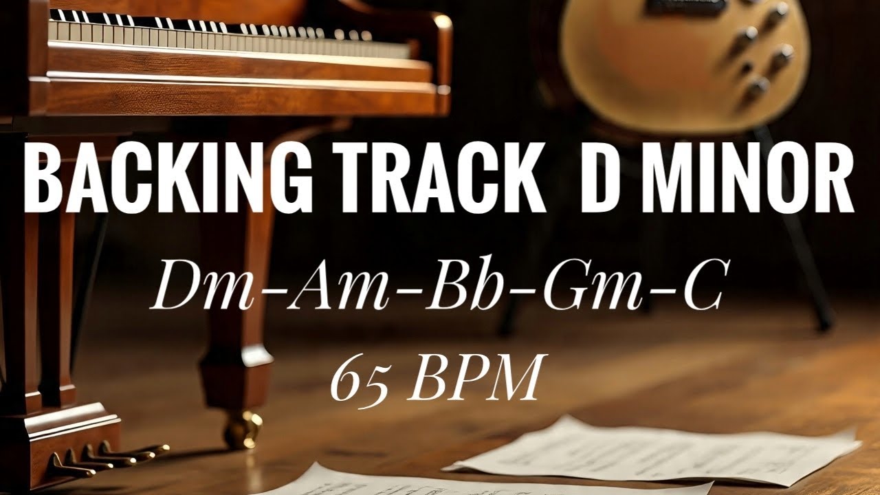 Slow Piano balland guitar backing track | D minor backing track | 65 BPM