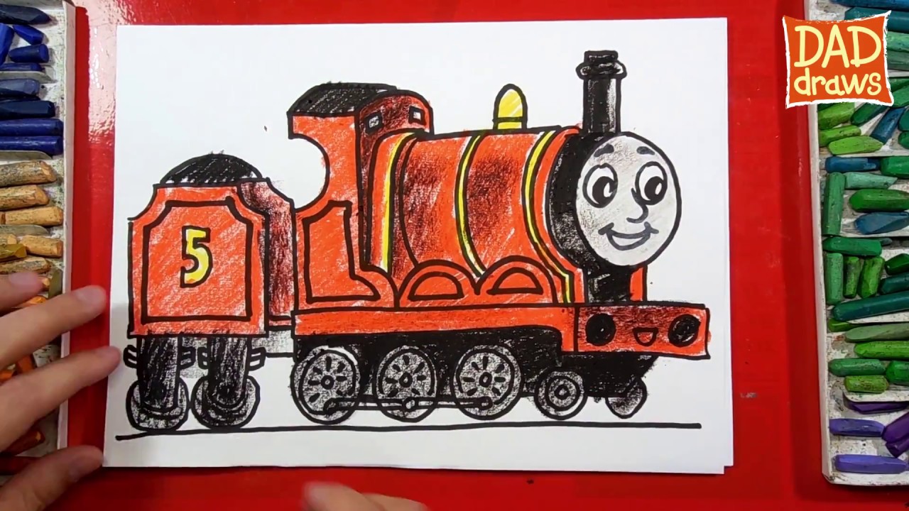 How to draw James from Thomas and Friends