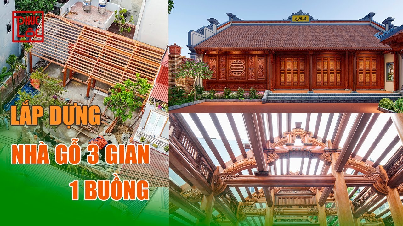 Lắp Dựng Nhà Gỗ 3 Gian 1 Buồng Tại Long Biên Hà Nội | Nhà Gỗ Sân Vườn Ao Chòi | Nhà Gỗ Kẻ Truyền