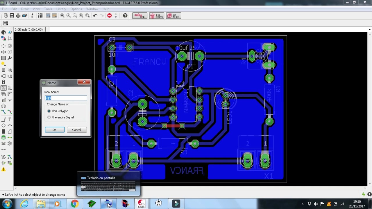 EAGLE CADSOF, crear masa GND en PCB