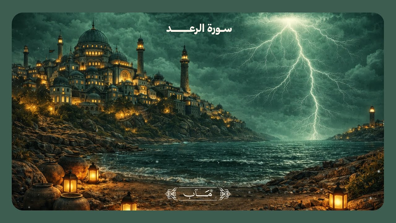 سورة الرعد | كاملة حين تسبحُ الروح بعظمة الخالق ويستكينُ القلبُ لذكره ⛈️🤍