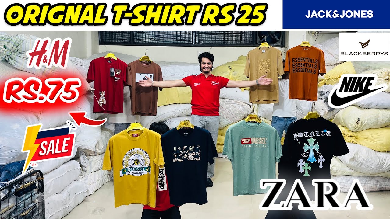 Original Summer T-shirt Rs.25 only 😱🔥💯Clothes Wholesale Big Warehouse in Delhi