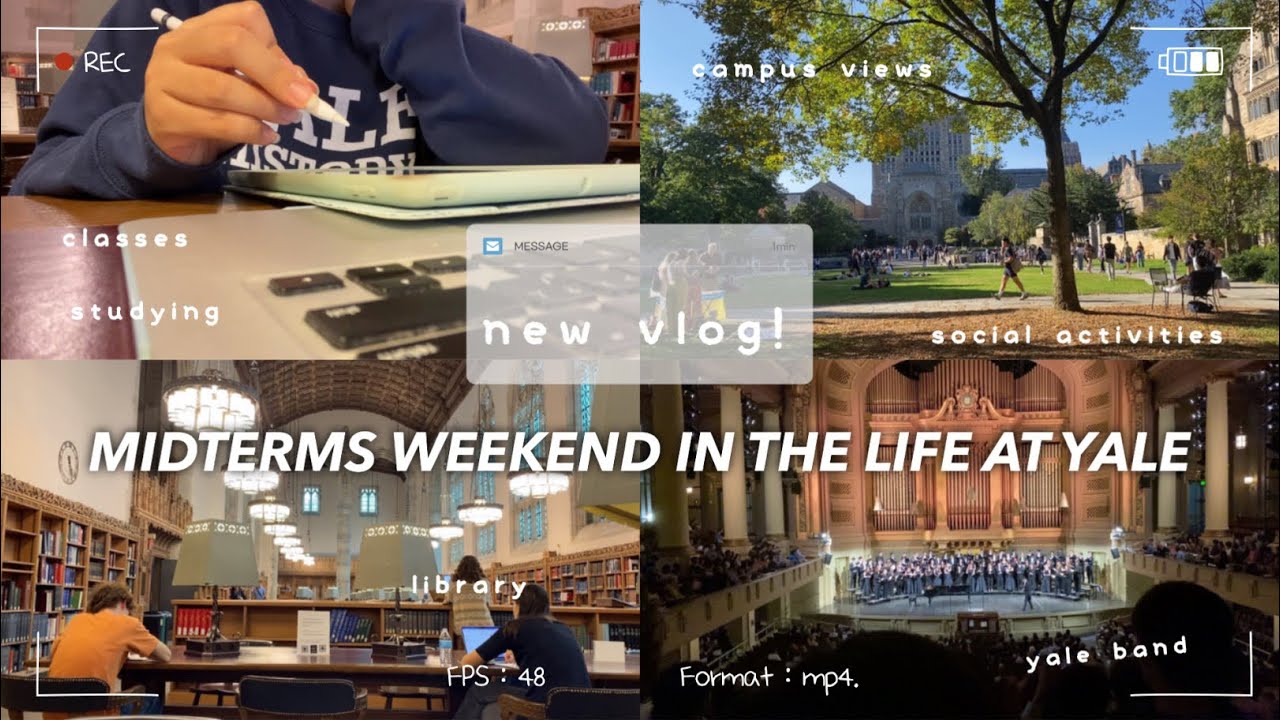 midterms weekend in the life at yale 🍵📖 | studying, boba and libraries, yale band, ice hockey game