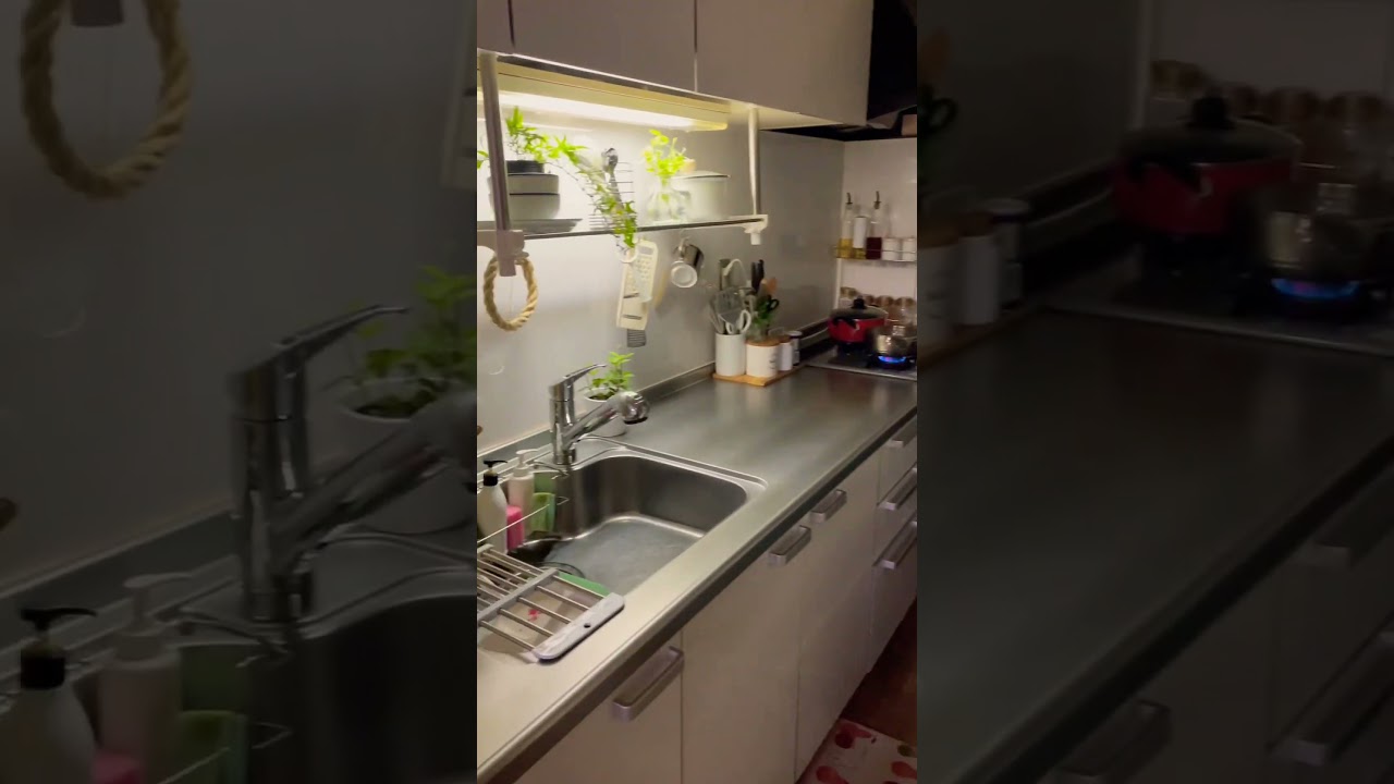 My small kitchen #night time display #minimalist kitchen