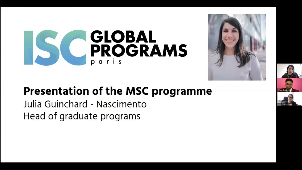 Webinar ISC PARIS - Study in English in the most beautiful city in the world