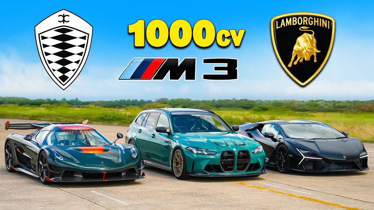 Koenigsegg Jesko vs Lambo Revuelto vs BMW M3 de 1000cv: CORRIDA DE ARRANCADA