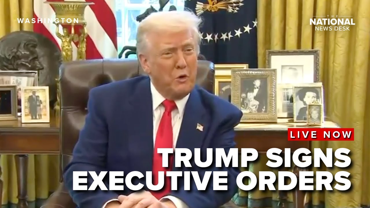 Trump signs executive orders at the White House