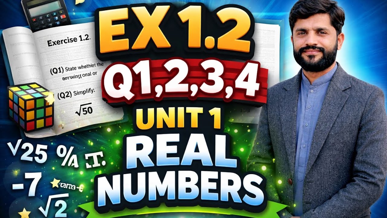 9th class maths ch1 EX# 1.2 Q1,2,3,4 | Real Numbers | Complete Solution 