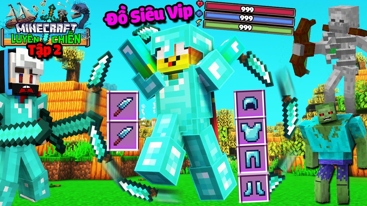 LUYỆN CHIẾN MINECRAFT TẬP 2 : NÂNG CẤP ĐỒ SỬ THI TRỞ THÀNH SÁT THỦ PHI DAO MẠNH NHẤT SEVER ??