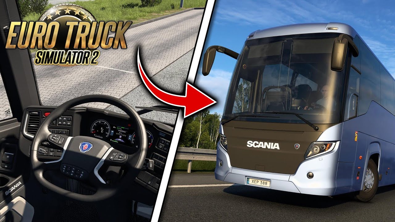 Llega el Scania Touring a ETS2!  Novedades del DLC de Buses + Viaje por Alemania