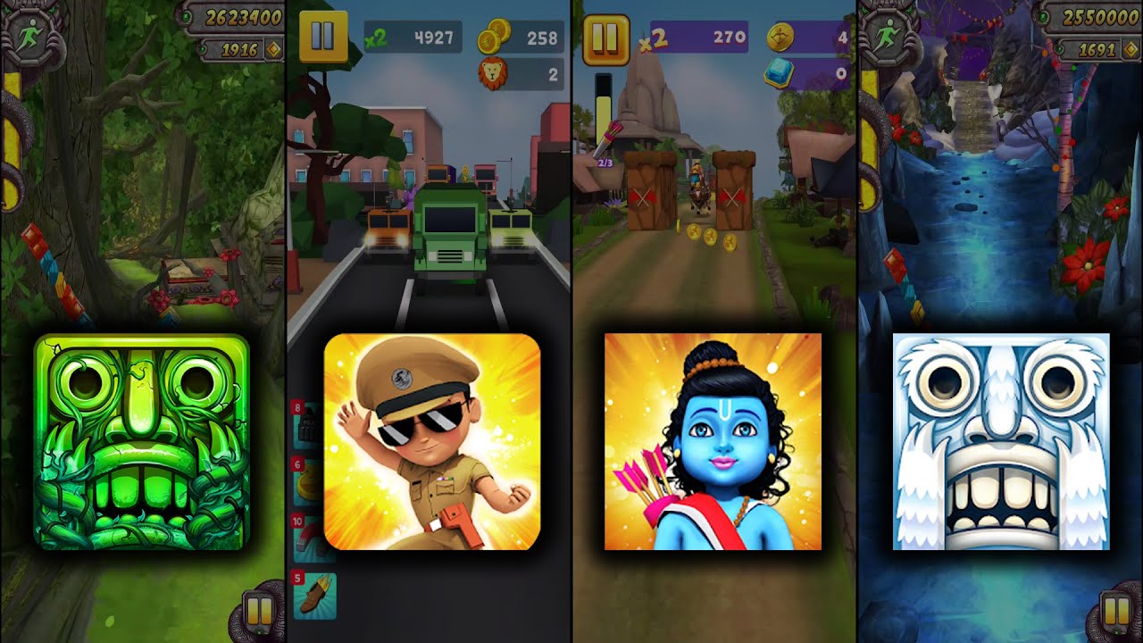 Temple Run 2 Lost Jungle Vs Little Singham Vs Little Ram Vs Temple Run 2 Frozen Festival - Endless