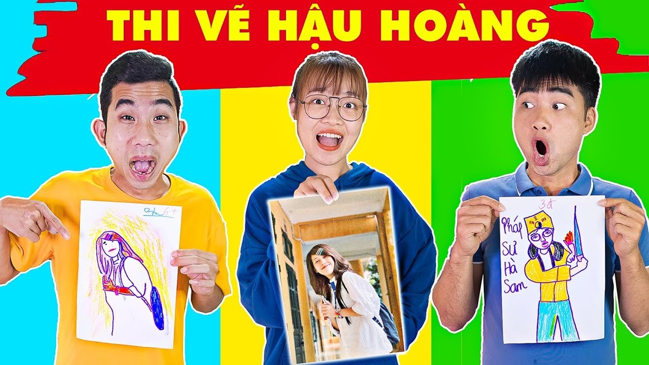 Gấu Đỏ TV - Thử Thách Vẽ Hậu Hoàng Trong Tuổi Thơ Dữ Dội , Vẽ Tấm Cám Vẽ  Pháp Sư Hà Sam