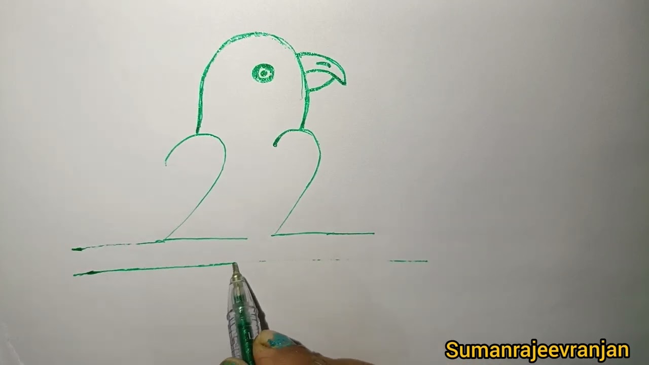 तोता बनाने का आसान तरीका/easy parrot 🦜 drawing tips