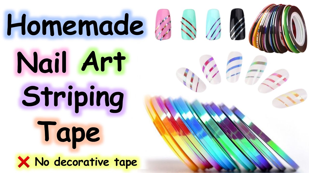 How to make nail striping tape at home in 2 methods | Diy nail striping tape