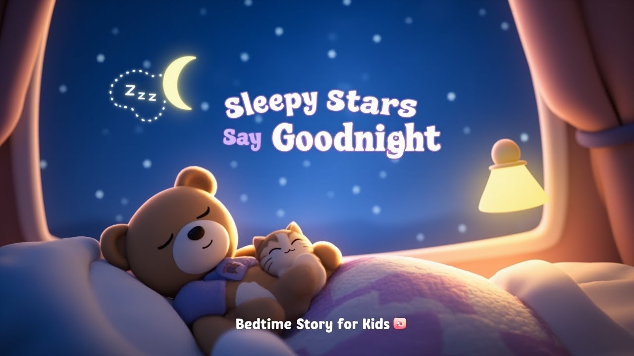 Sleepy Stars Say Goodnight| Soothing Bedtime Story for Kids | Nighttime Poem with Gentle Animation