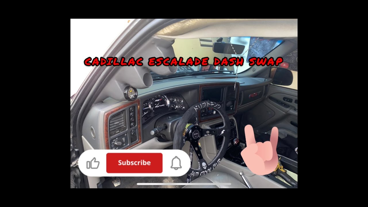 CADILLAC ESCALADE DASH SWAP ON MY *CHEVY SILVERADO* NBS 99-06
