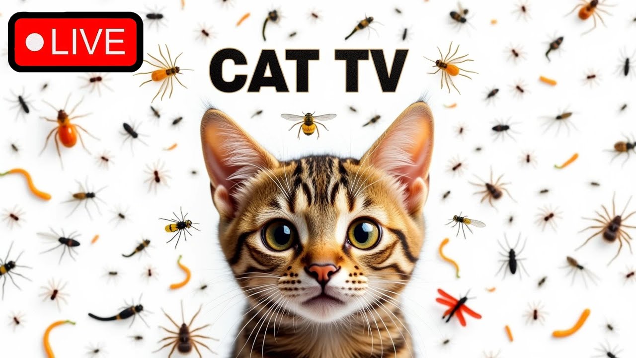 🔴12Hours LIVE : CAT GAMES | Cat TV for Cats to Watch — Relaxing Videos for Cats at Home Episode 1🐝🐞🦋