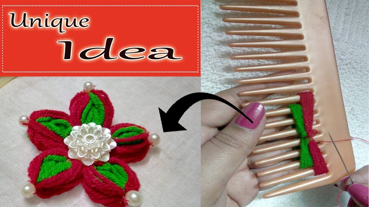 easy Sewing Hack with hair comb |Hand Embroidery amazing Tricks #2|super easy flower embroidery