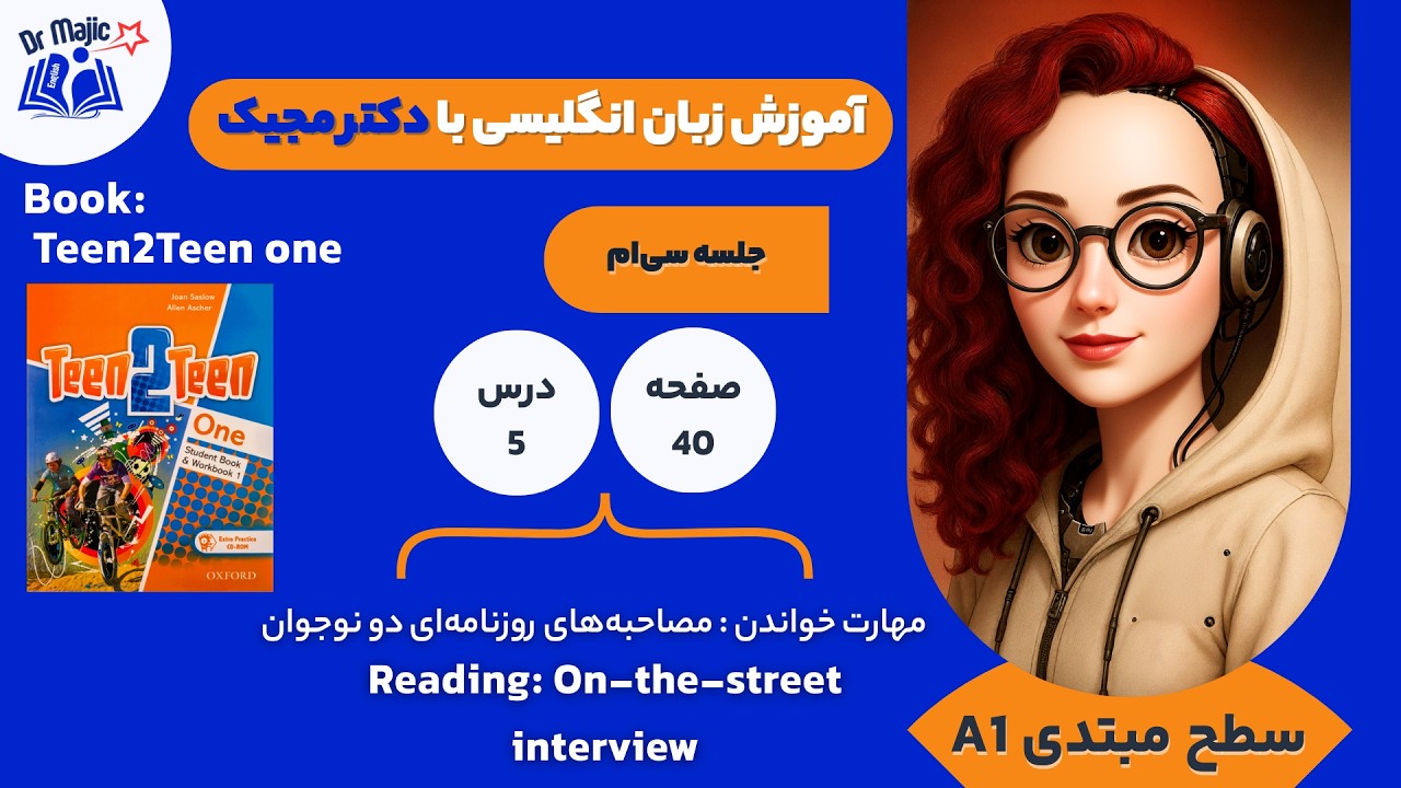 Teen2Teen One: Reading Skill, On-the-street interview | یادگیری زبان انگلیسی با کتاب تین تو تین 1