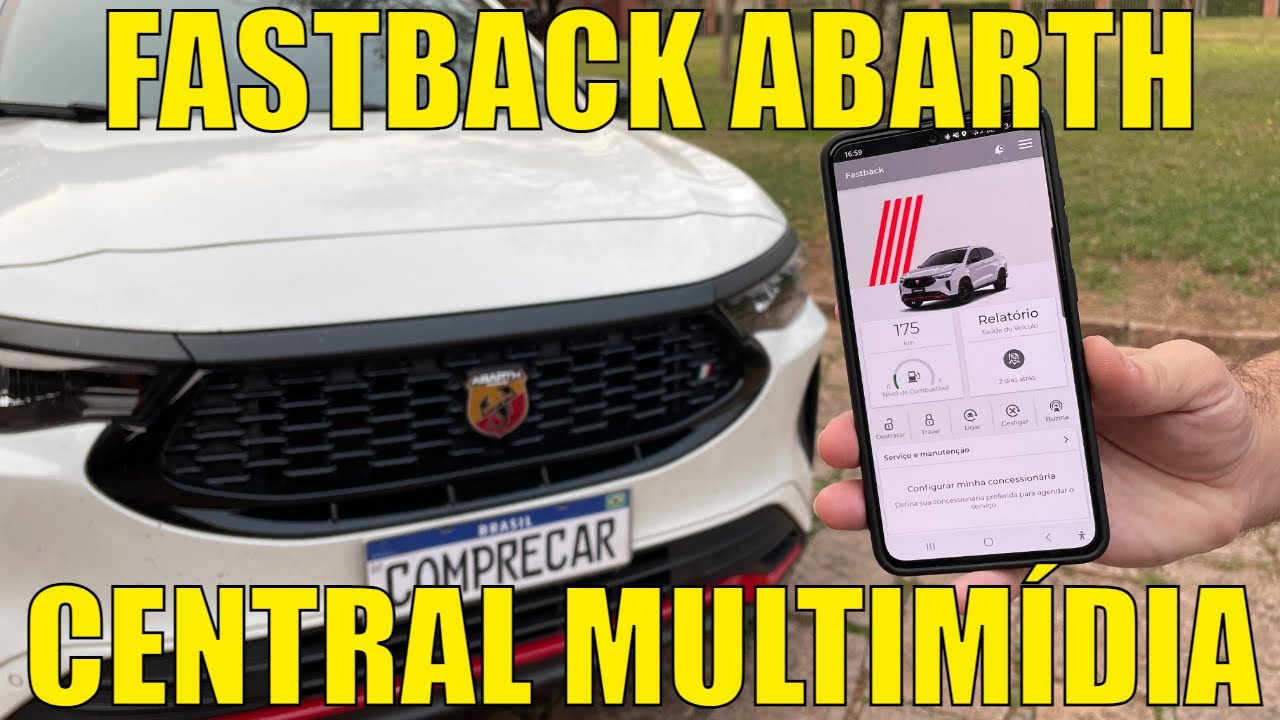 Fastback Abarth - Aplicativo, Central Multimídia e Carregador por indução