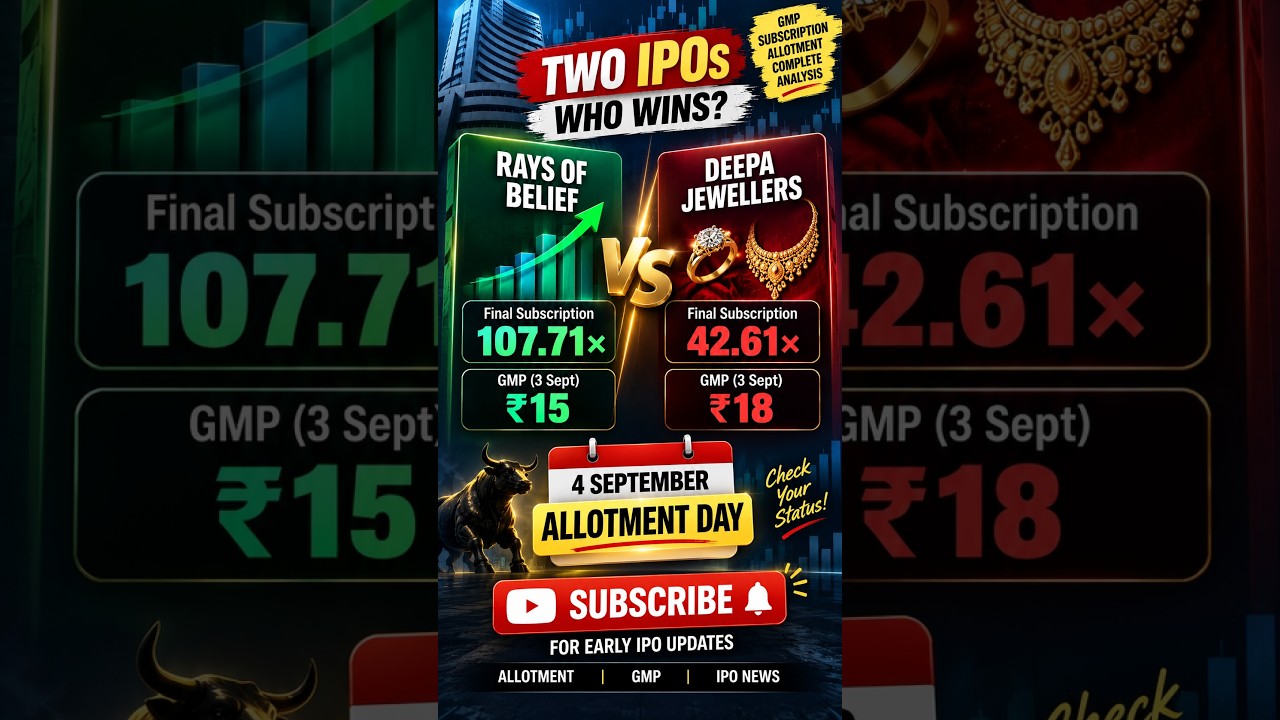 Rays of Belief vs Deepa Jewellers IPO 🔥 | Final GMP & Subscription | Allotment Today