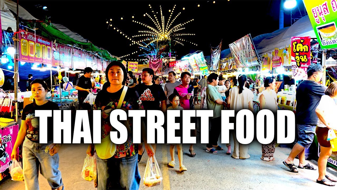 Thai Street Food Market | Thai Night Market | Walking Through  Thai Night Market | Food & City Vibes