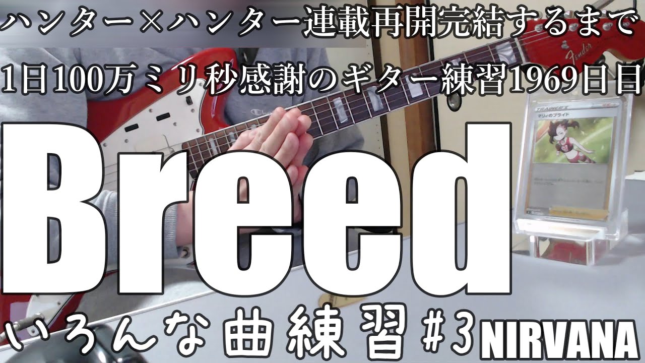NIRVANA　Breed　 いろんな曲練習　3　とめこ　ハンター×ハンター　連載再開　完結するまで　ギター練習　1969 　日目　はかどリズム