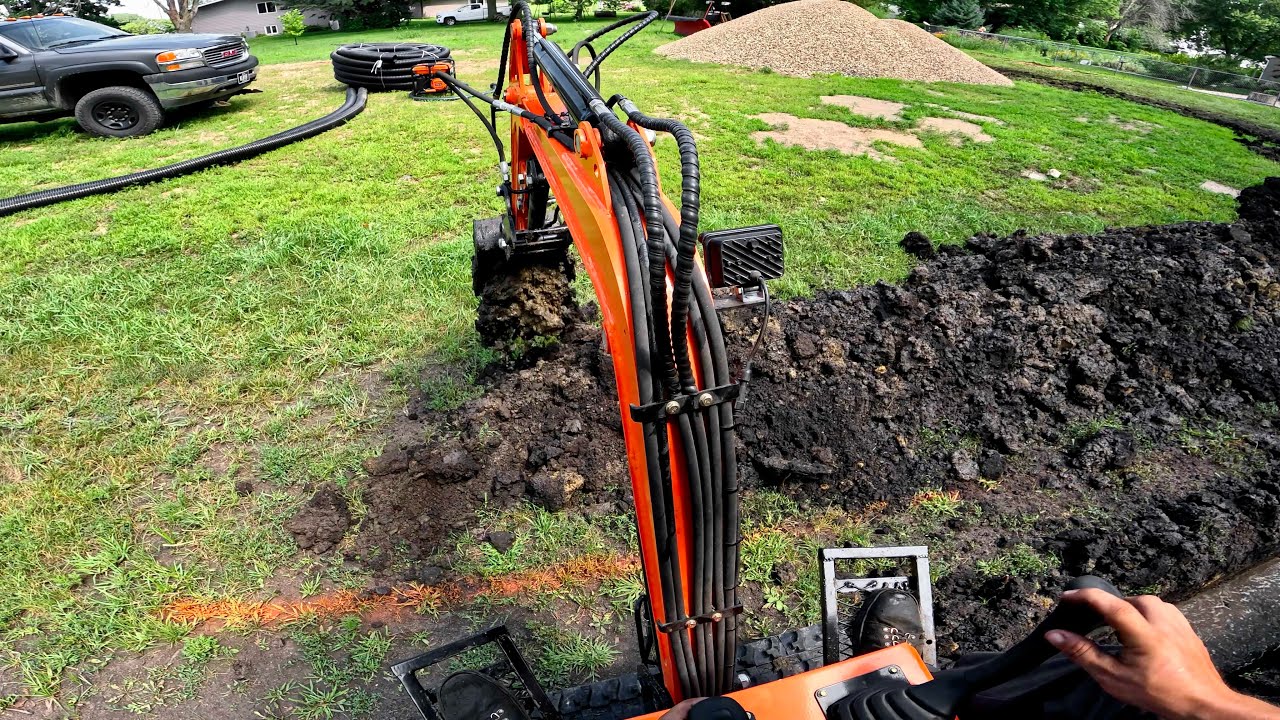 Chinese Mini Excavator Trench Project Part 3 Operator View AGT QH12R