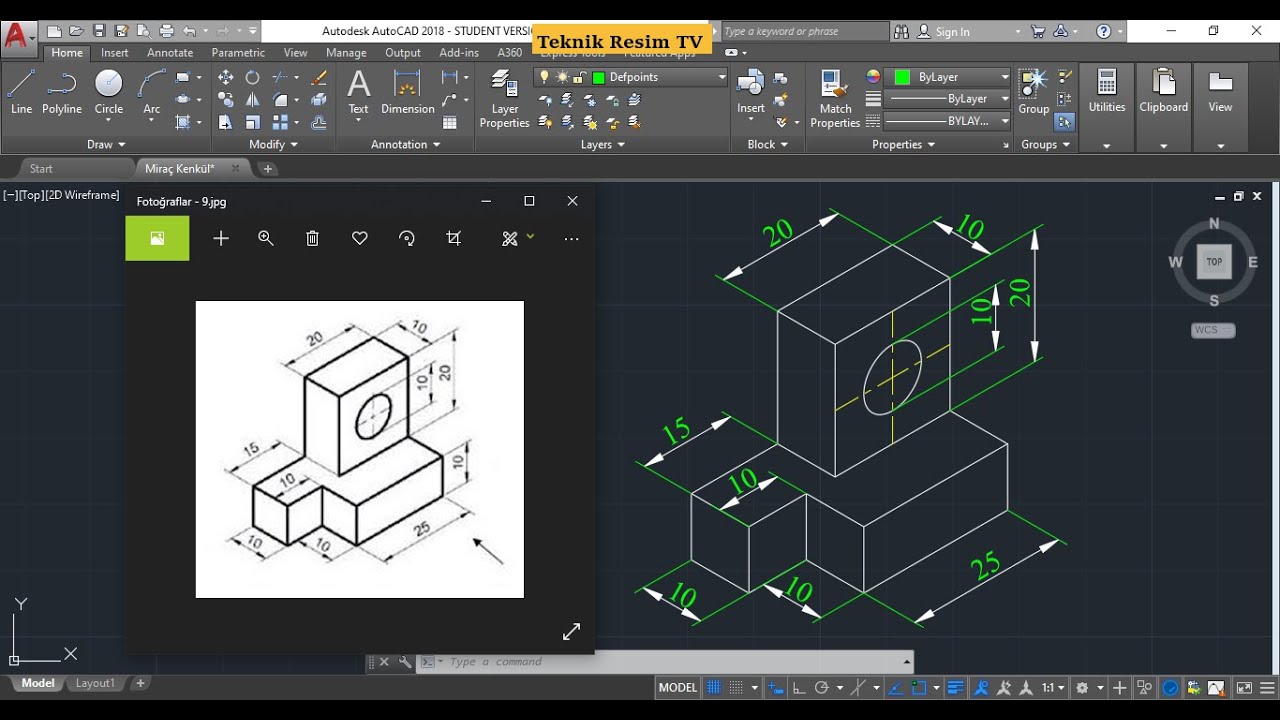 Autocad İzometrik Çizim (isometric drawing) | Autocad 3 Boyutlu Çizim - Autocad Perspektif Çizim |