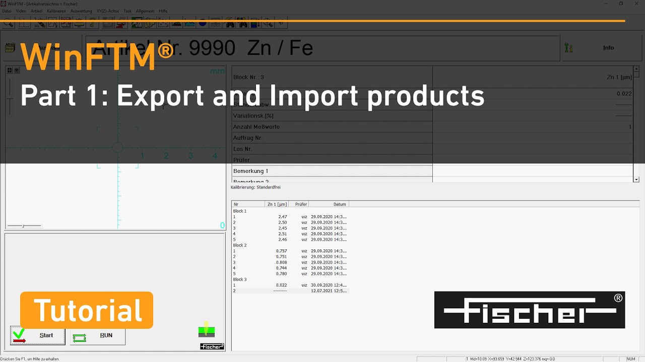 Export / import products in WinFTM® (part 1): FISCHERSCOPE® X-RAY | Fischer