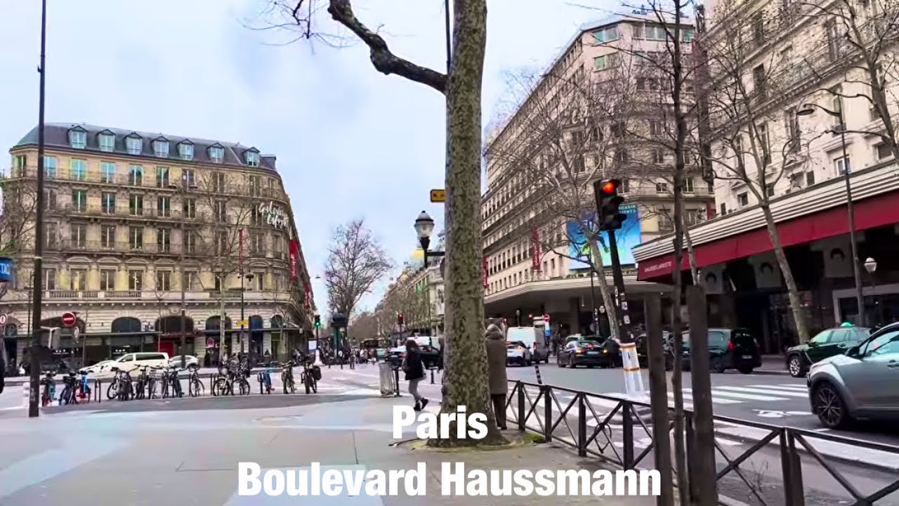 Paris city walks   Boulevard Haussmann   Paris,France 4K