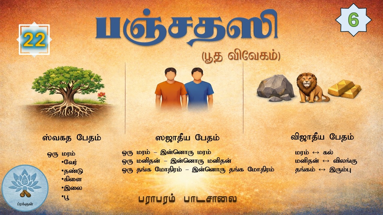 பஞ்சதஸி - பூத விவேகம் (வகுப்பு - 22) Panchadasi - Class.22.