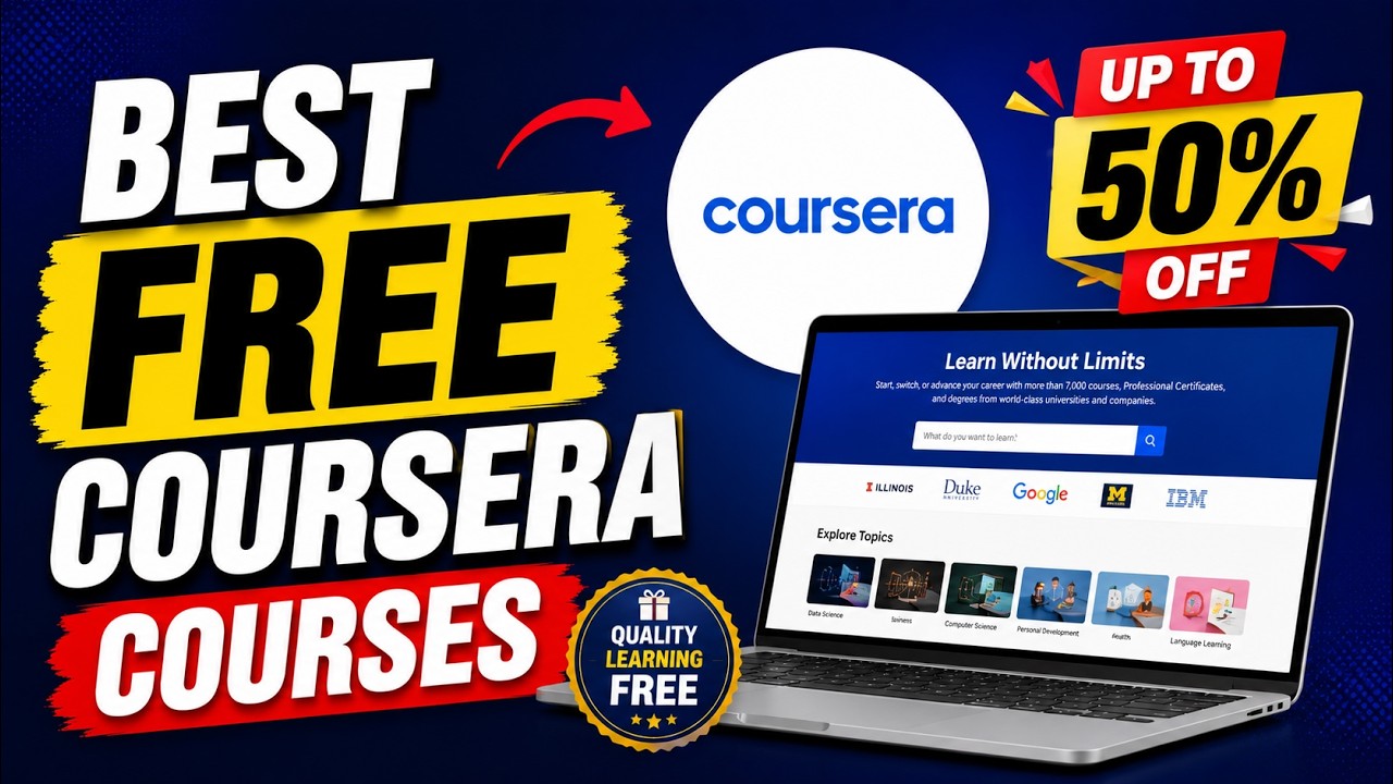 Best FREE Coursera Courses in 2026 | Best Coursera Coupon Code | Beginner's Guide