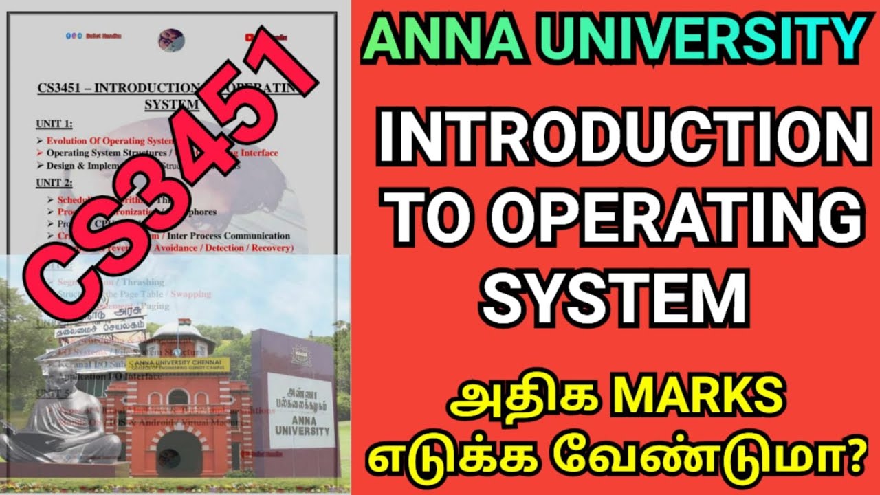Engineering 2nd Year Introduction to Operating System Important Questions | Anna University CS3451