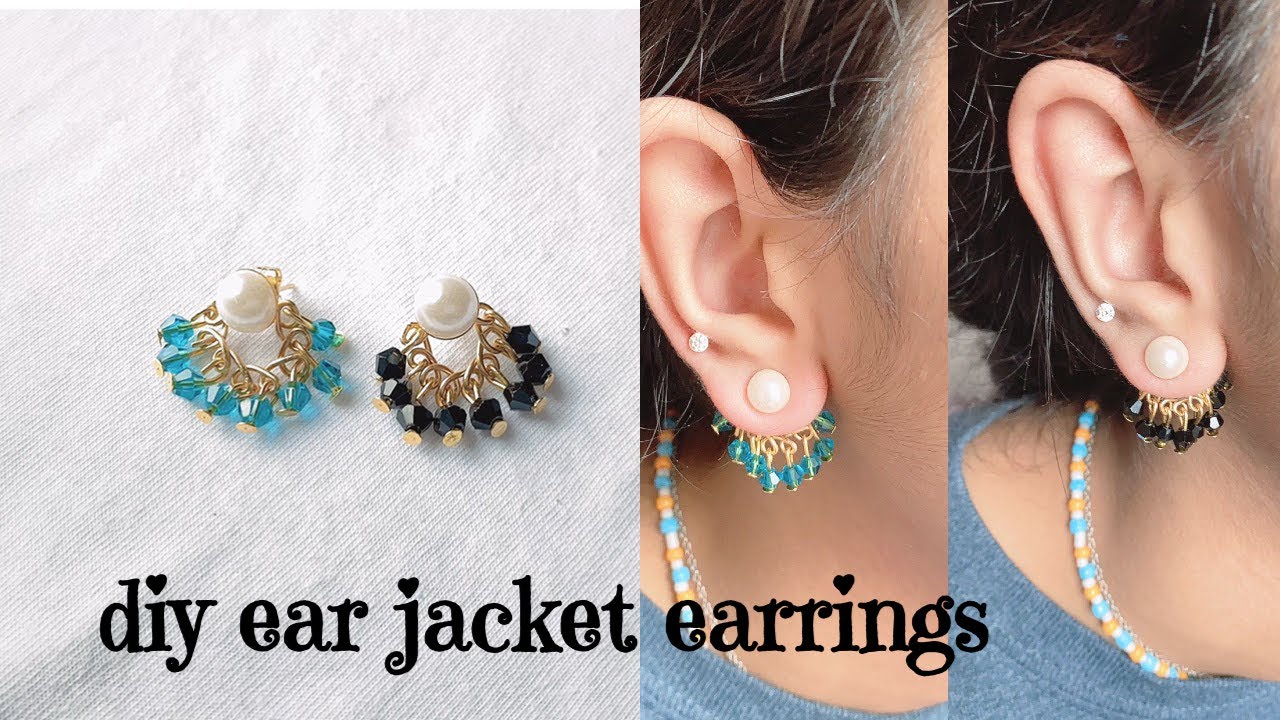 DIY Simple and beautiful ear jackets/making wire wrapped earrings/wire ear jackets
