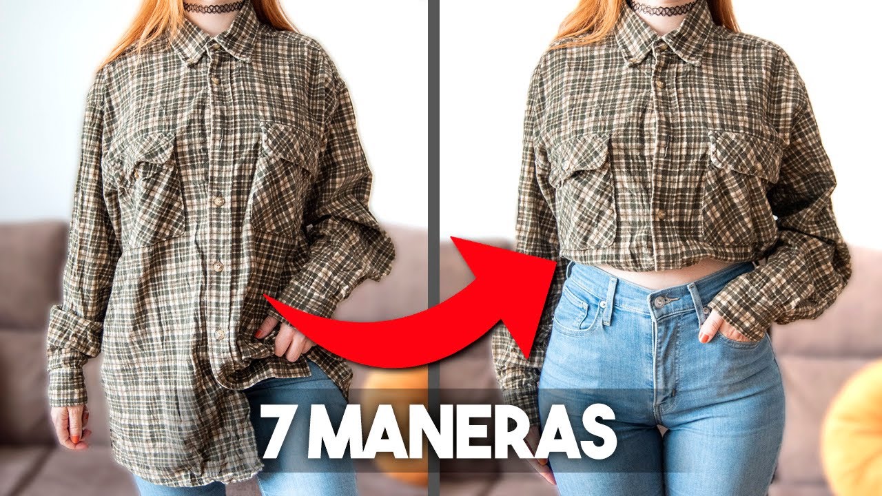 Cómo hacer una CAMISA CROP TOP sin cortar 👕✅ (7 Maneras)