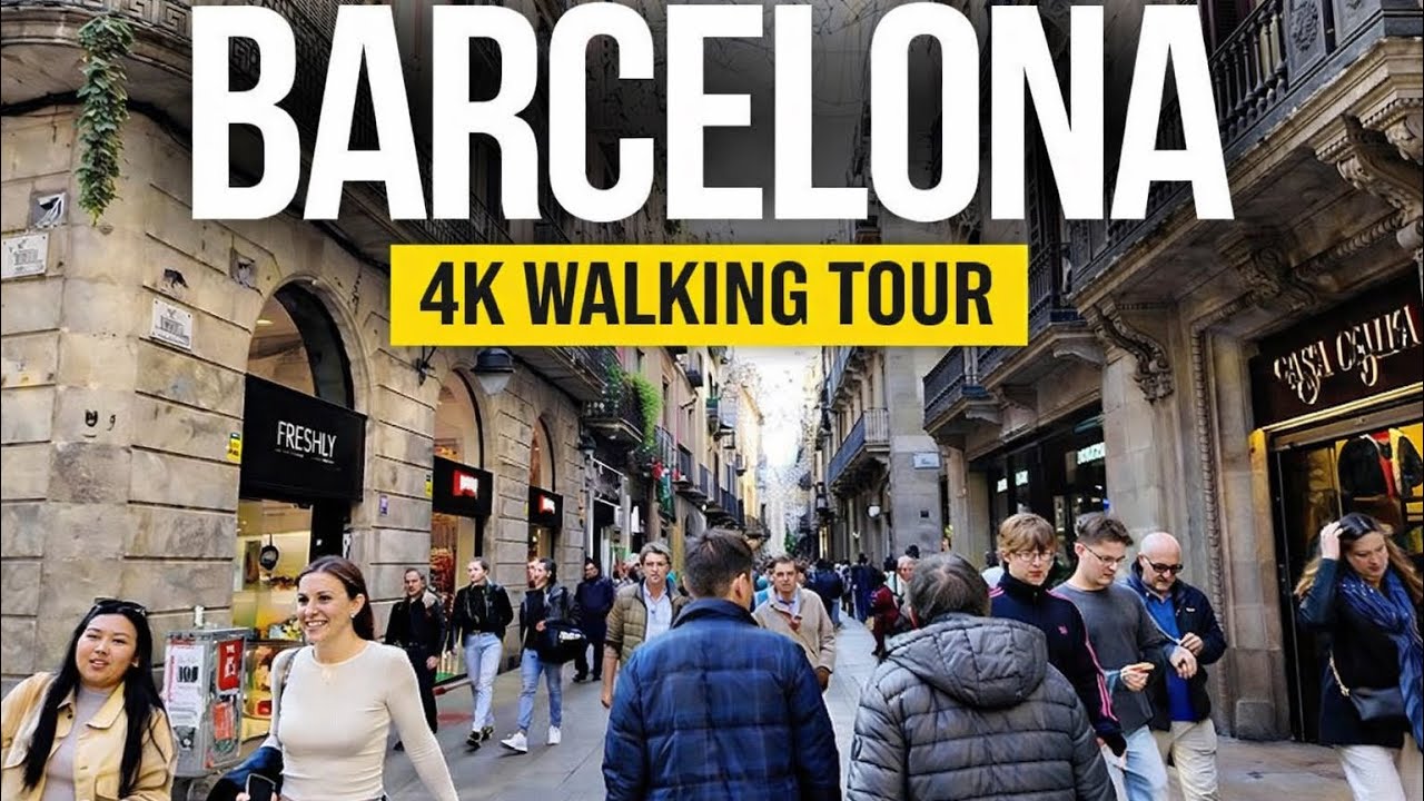 Beautiful Barcelona Streets | Relaxing Walking Tour 🎥