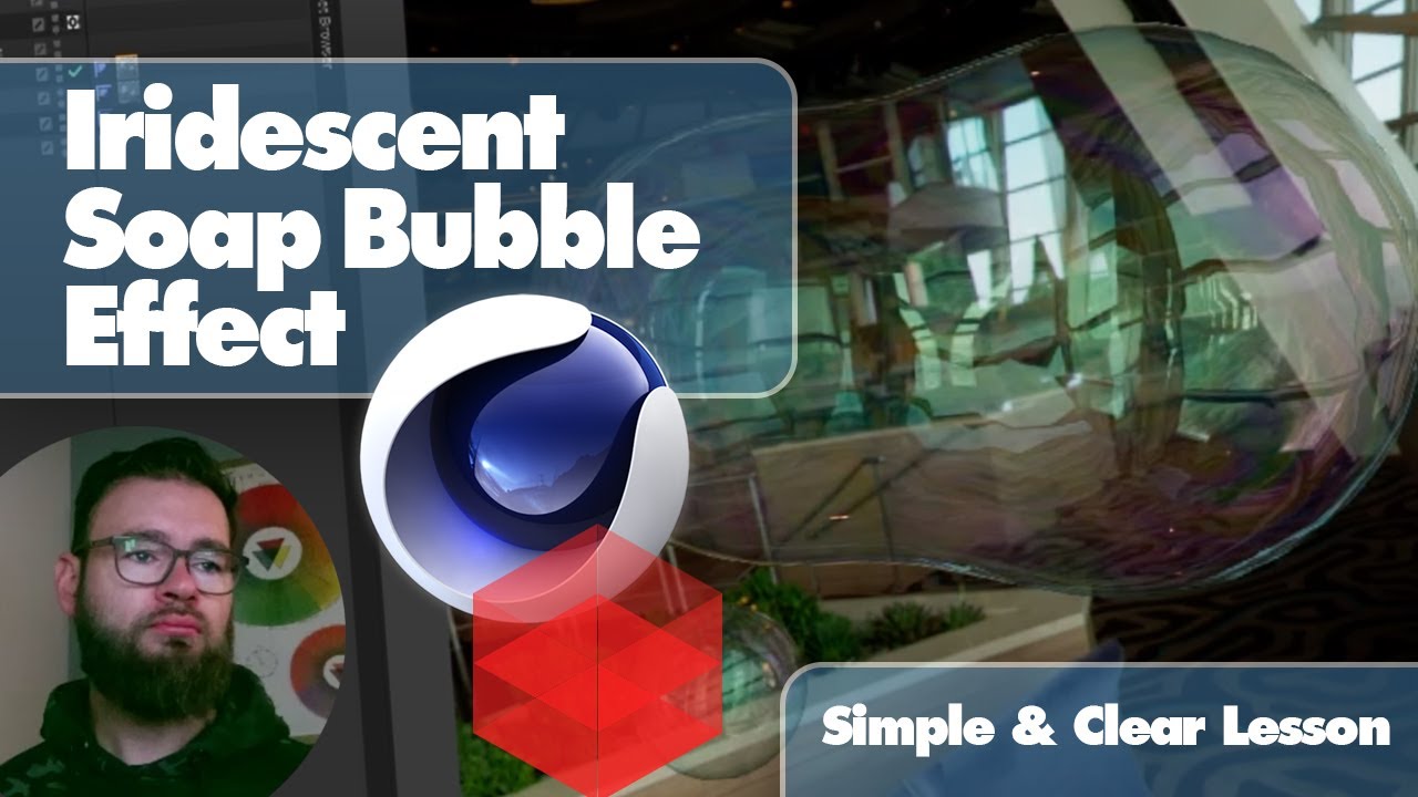 How to create an iridescent soap bubble with meta balls, in Cinema 4D and Redshift.