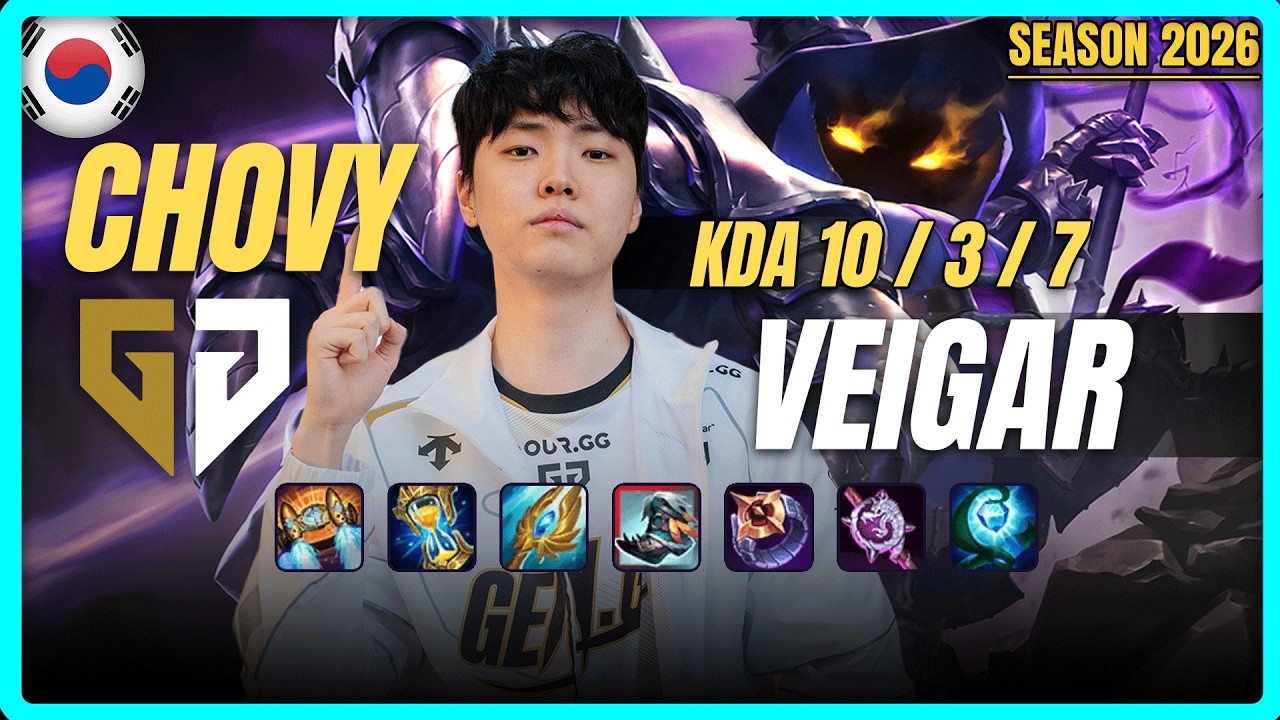 GEN Chovy VEIGAR vs SYNDRA Mid - Patch 26.10 KR Ranked | lolrec