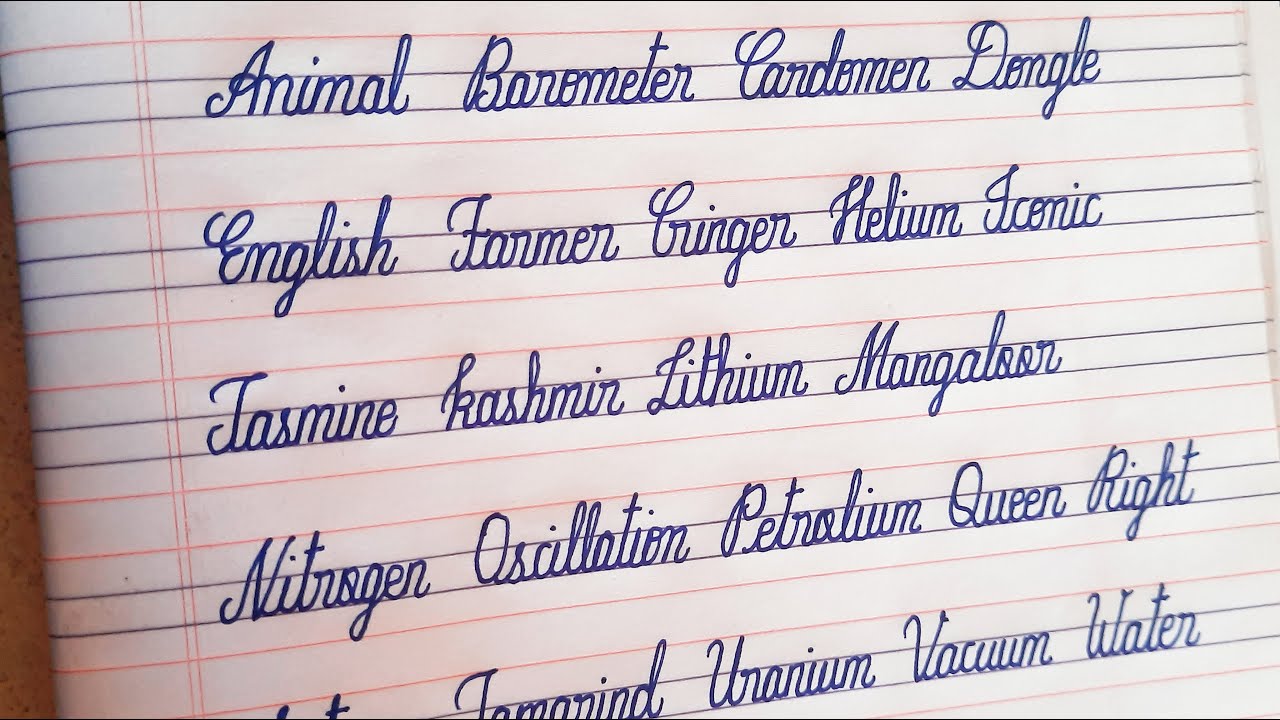 CURSIVE WRITING | How to write CURSIVE HANDWRITING WORDS A TO Z  in 4 Lines Notebook? | HANDWRITING