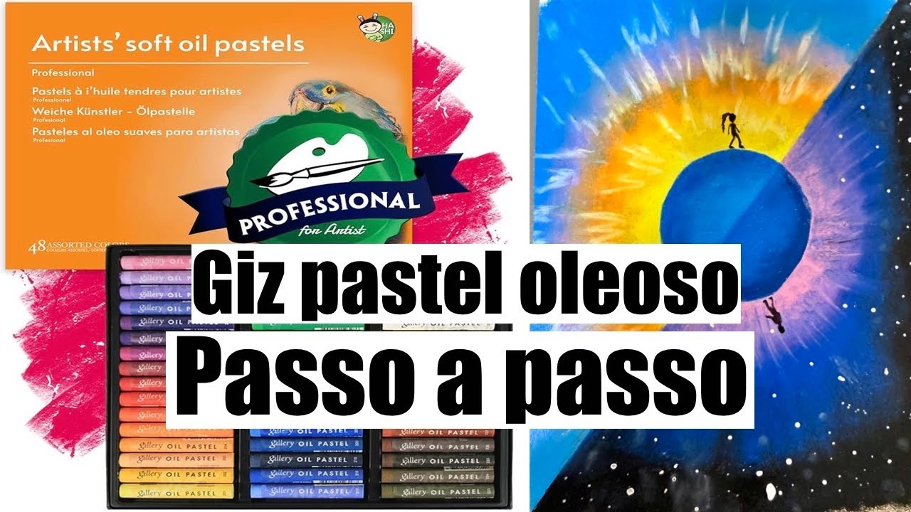 Testei! Giz pastel oleoso HA SHI de 48 cores, será que são bons? Venha aprender a desenhar comigo