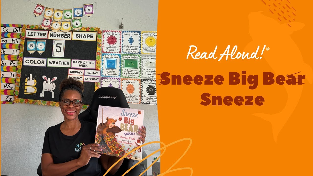 Sneeze Big Bear Sneeze-- Kids Book Read Aloud - Preschool Learning with Ms. G