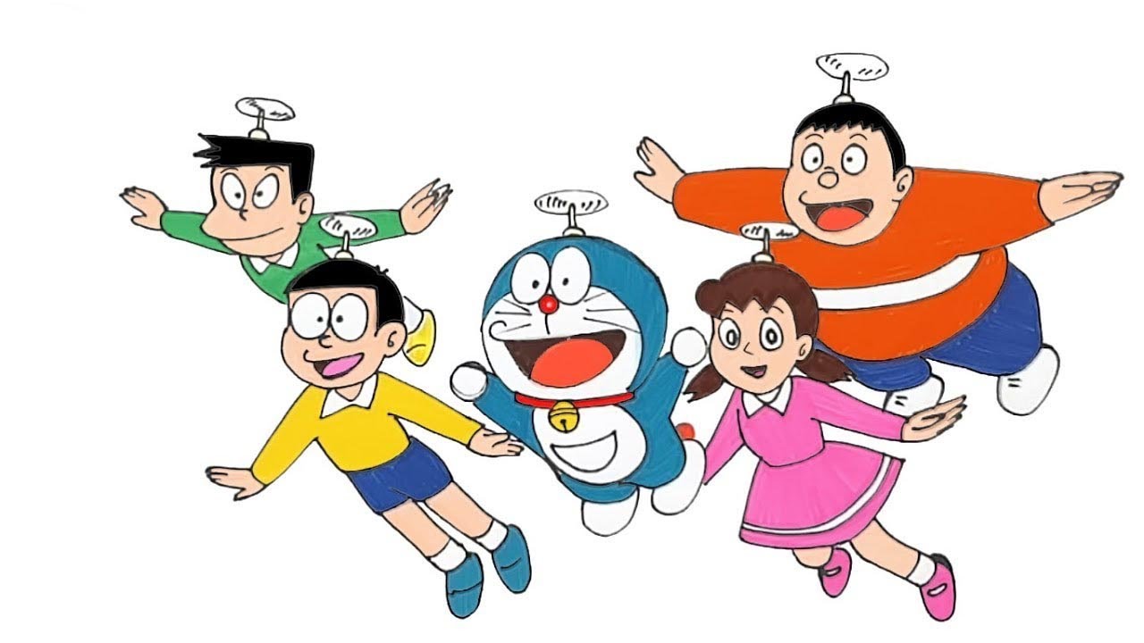 How to draw  Cartoon Characters Doraemon step by step