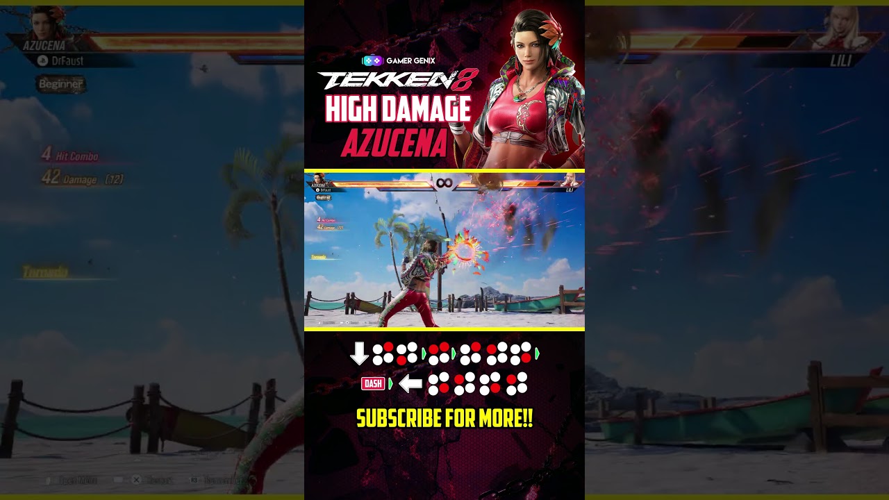 Azucena 10-Hit Combo INSANE DAMAGE🔥 #tekken8