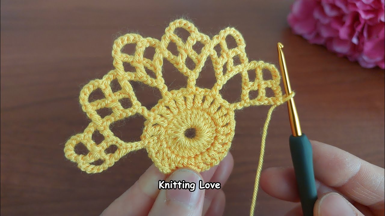How to make crochet💥 very easy crochet flower motif Knitting pattern Çok Kolay Tığ işi örgü Model