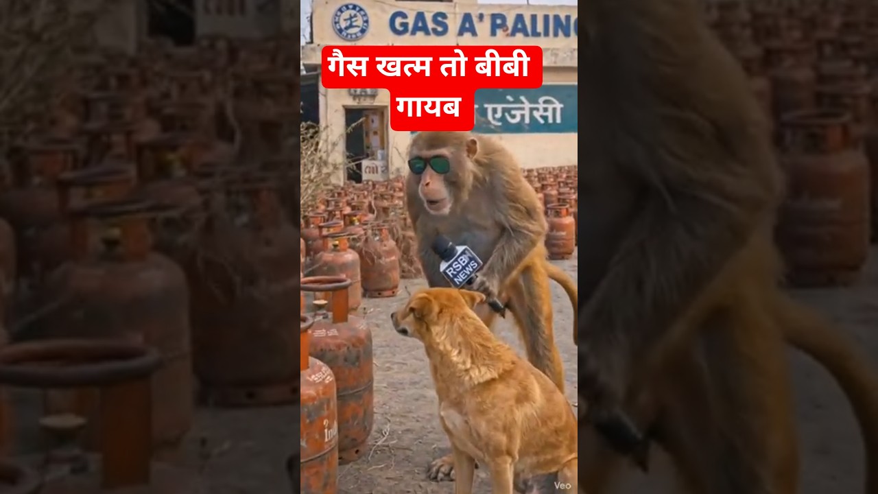 Gas Nahi To Biwi Gayab 🤣 | Bandar Reporter Vs Kutta | Funny Video #comedy #funny