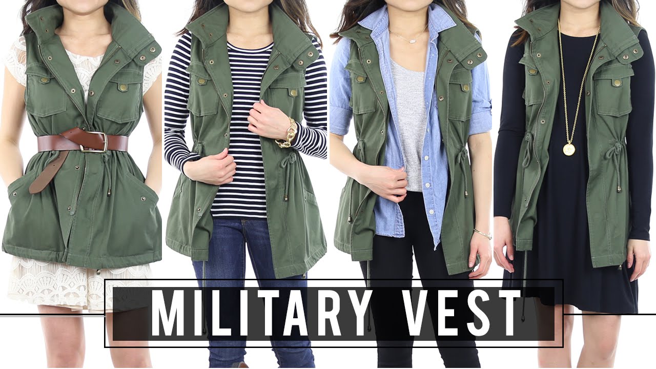 How to Wear a Military Vest | How to Style Fashion | 1 Vest 4 Ways | Miss Louie
