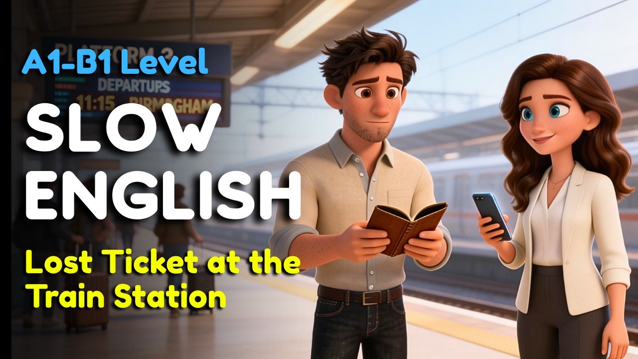 Lost Ticket at the Train Station | Easy English Listening for Beginners (A1–B1